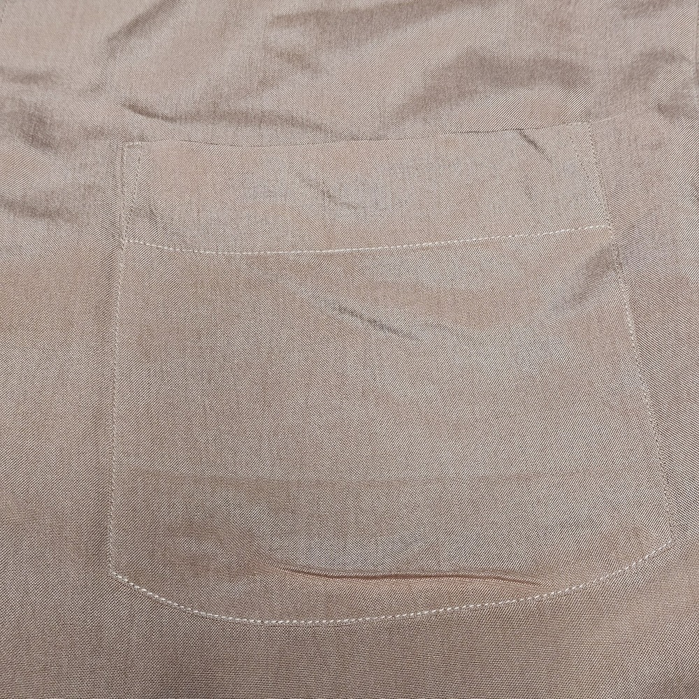 Vintage FAGA By FYI 100% Silk MED Button Up Mens Shirt Salmon Short Sleeve Y2K - Picture 7 of 8